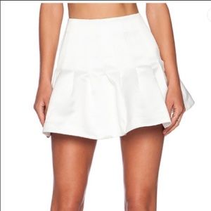 NBD white flare mini skirt XS